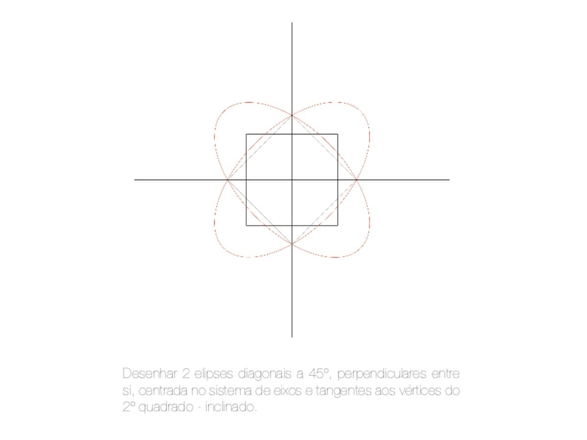 Construção geométrica do emblema — etapa 5