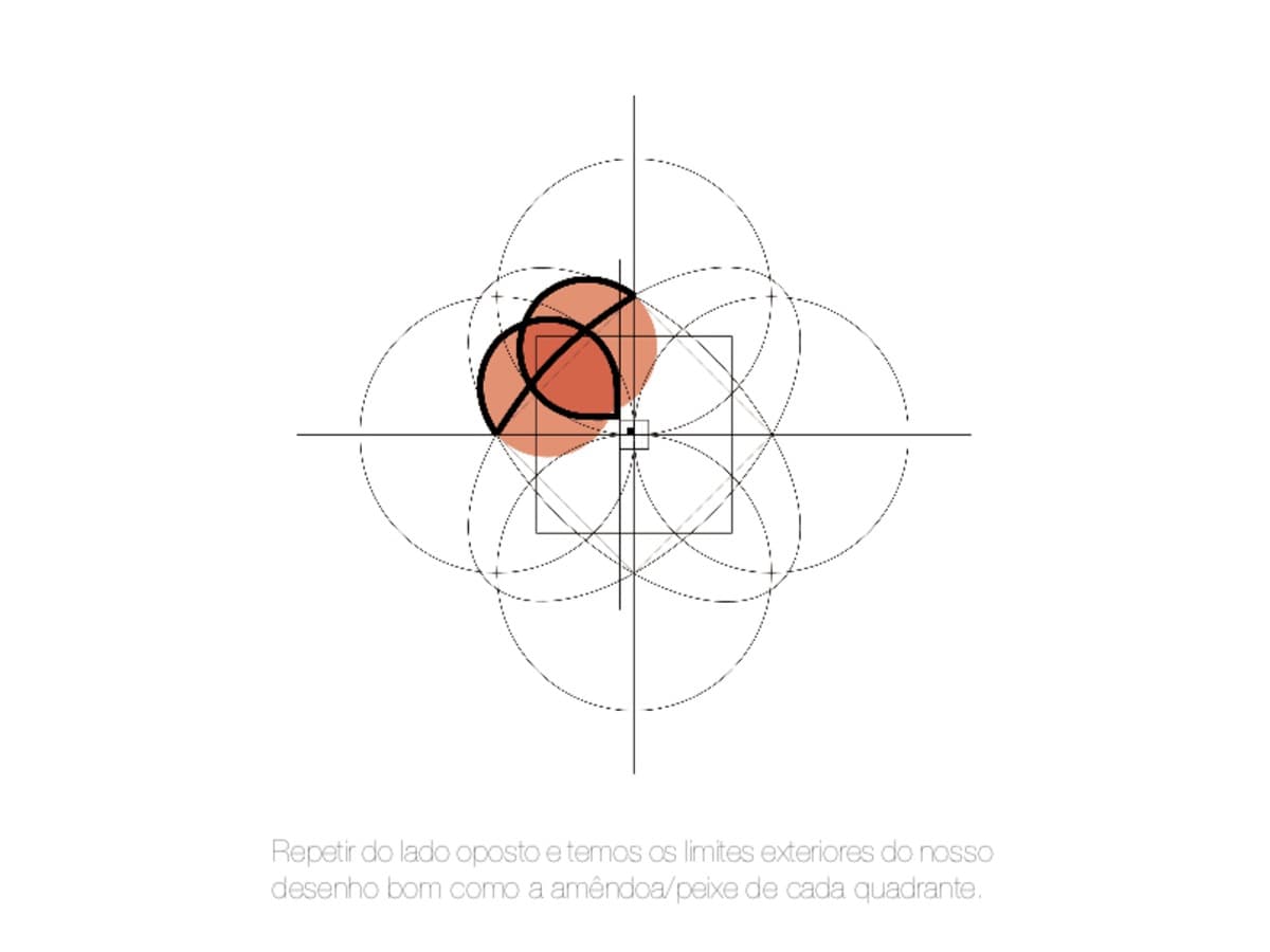 Construção geométrica do emblema — etapa 11