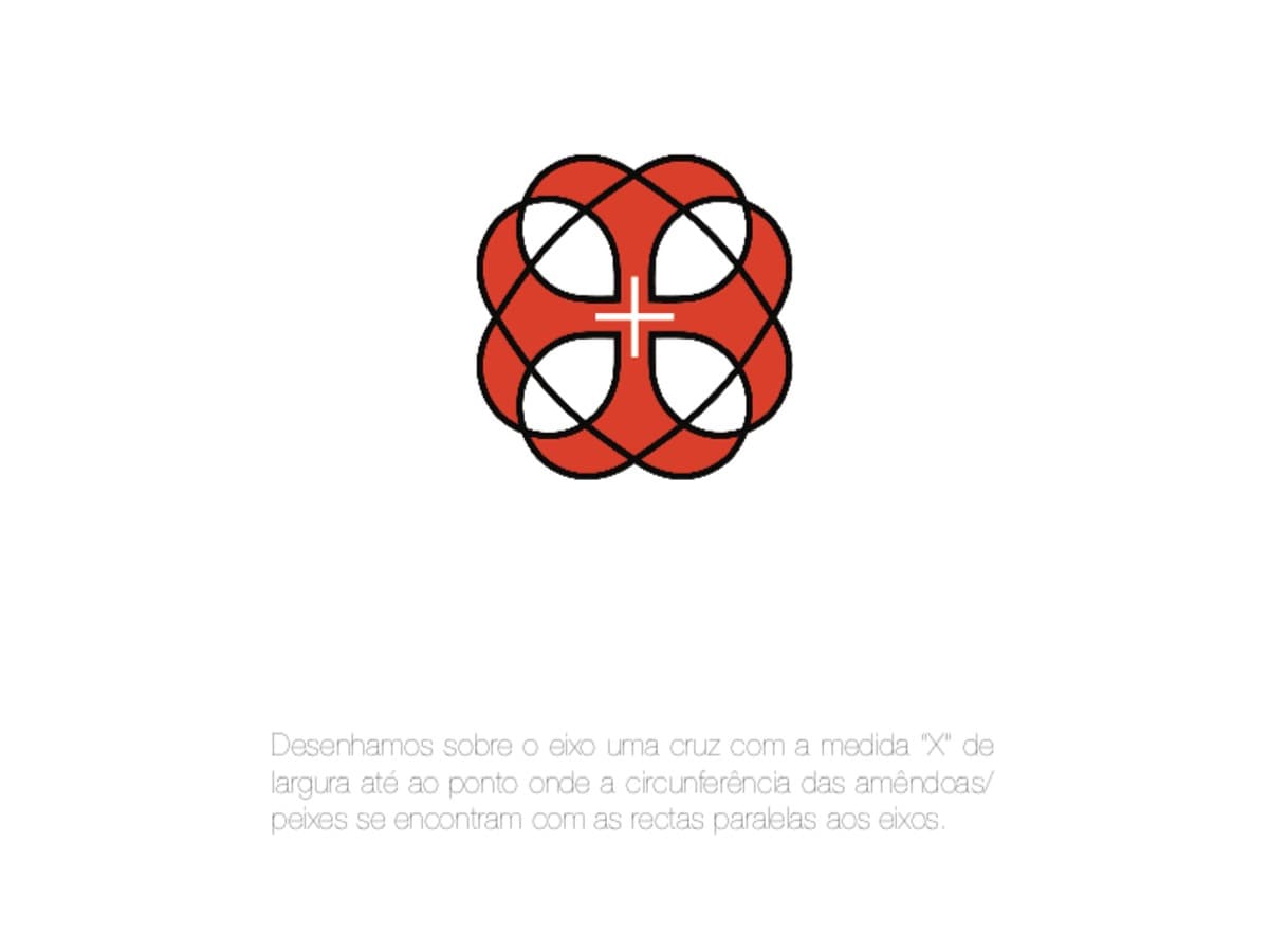 Construção geométrica do emblema — etapa 14